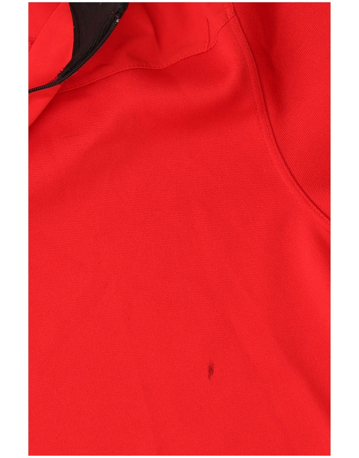 Nike Mens Dri Fit Zip Neck Top Long Sleeve Small Red Polyester