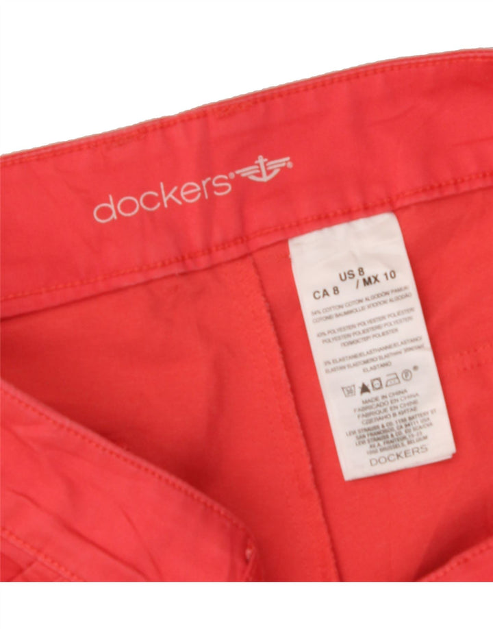 DOCKERS Womens Straight Capri Trousers US 8 Medium W32 L20 Red Cotton Vintage Dockers and Second-Hand Dockers from Messina Hembry 