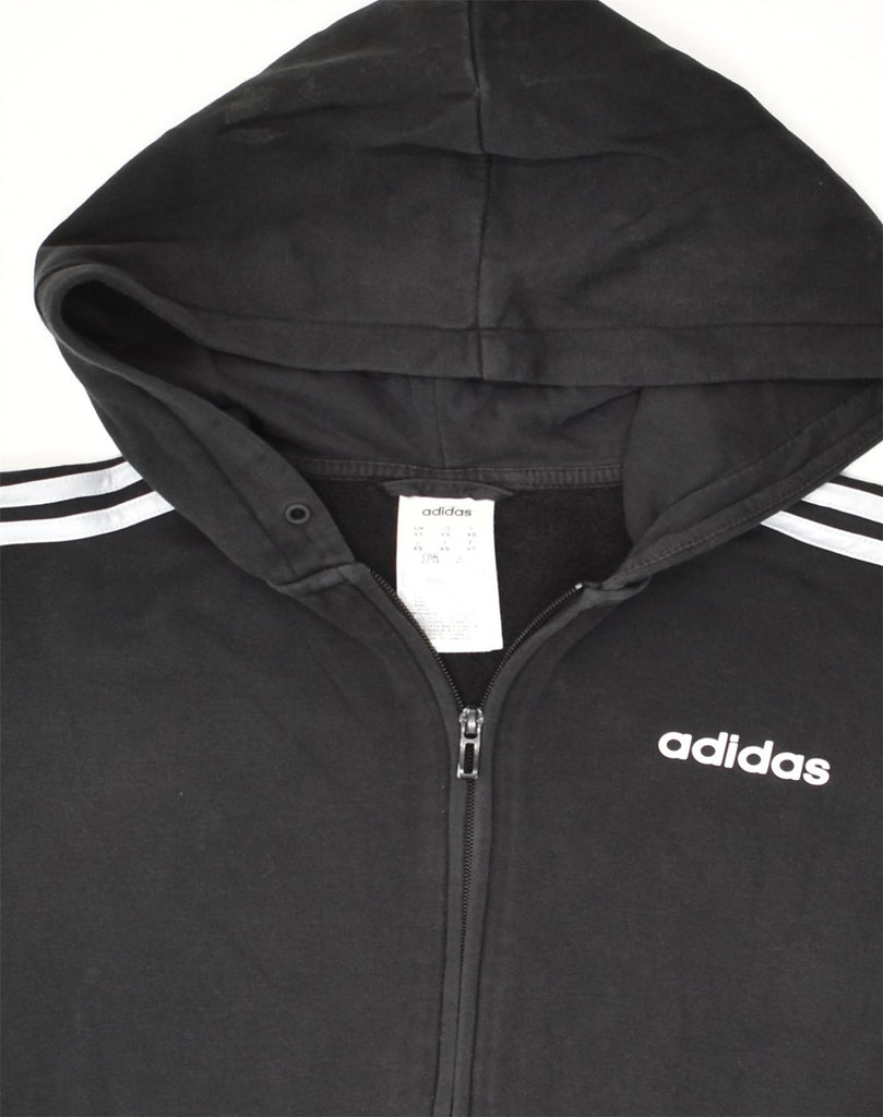 ADIDAS Mens Zip Hoodie Sweater XS Black Cotton | Vintage Adidas | Thrift | Second-Hand Adidas | Used Clothing | Messina Hembry 