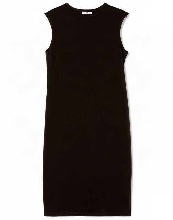Zara Womens Sleeveless Slim Fit Sheath Dress UK 14 Large Black
