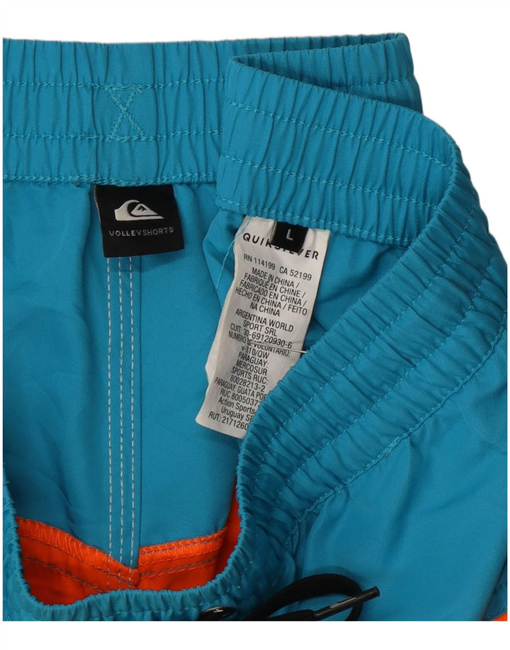 QUIKSILVER Mens Swimming Shorts Large Multicoloured Colourblock Polyester