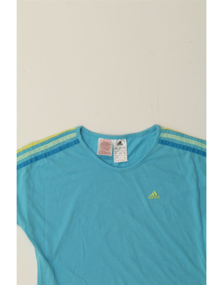 ADIDAS Boys T-Shirt Top 14-15 Years Blue Cotton Vintage Adidas and Second-Hand Adidas from Messina Hembry 