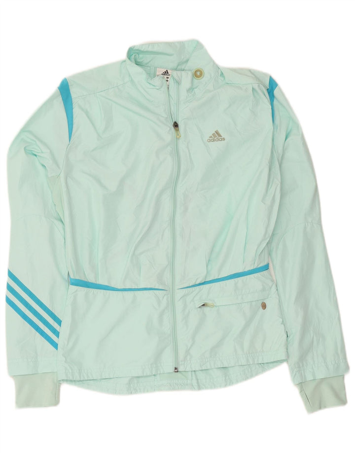 Adidas Womens Tracksuit Top Jacket UK 12 Medium Green Polyester Sports
