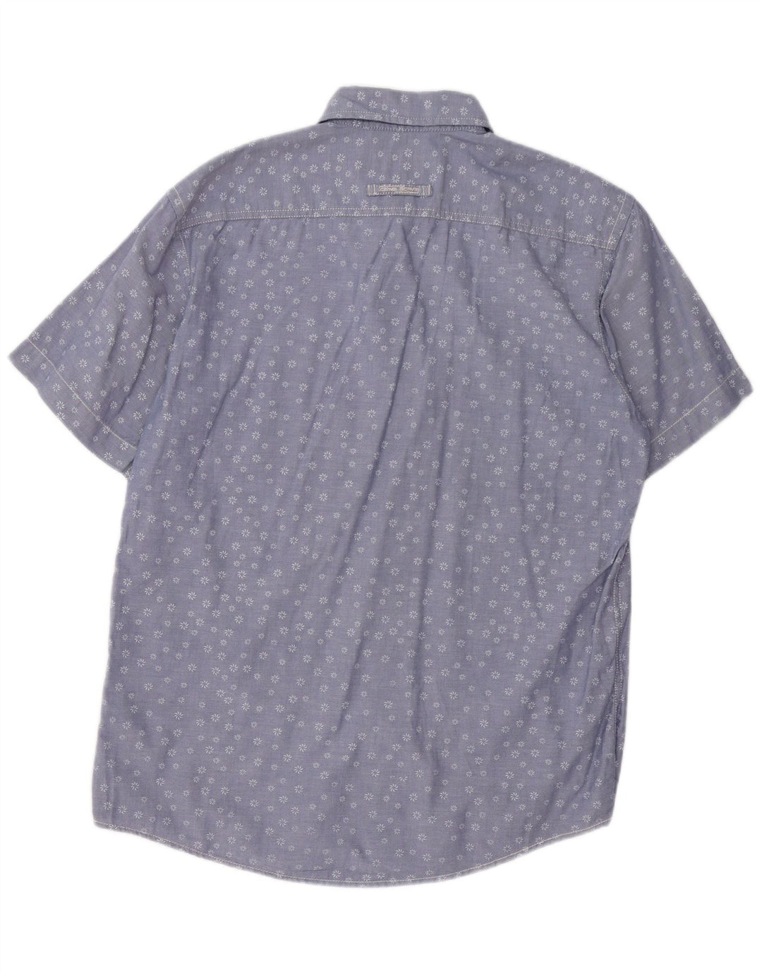 Camel Active Mens Short Sleeve Shirt Medium Blue Floral Cotton