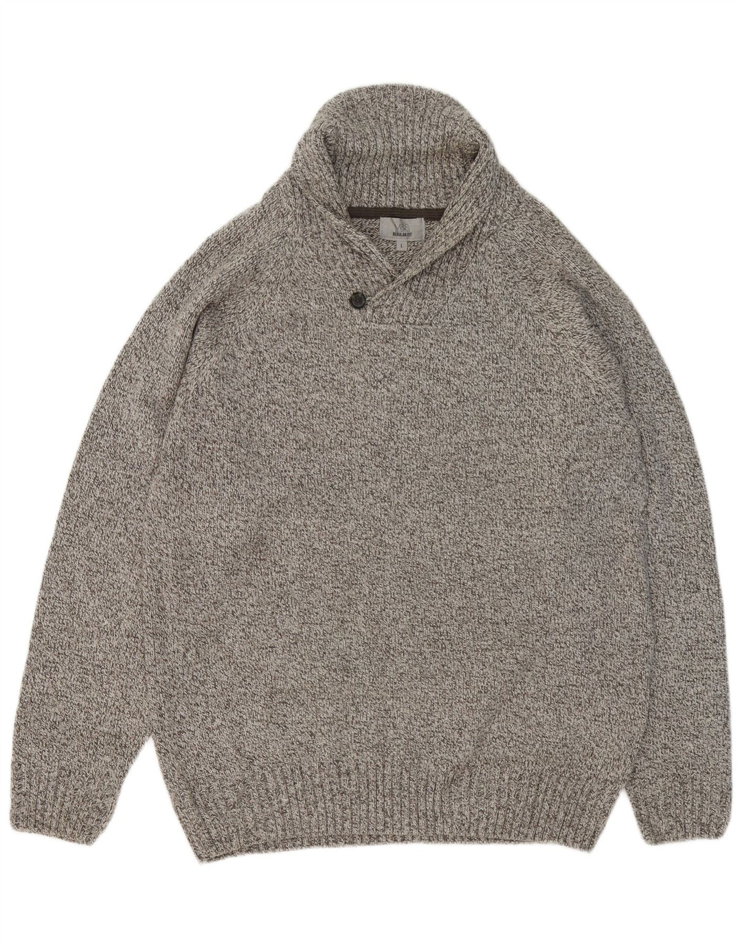 Marks & Spencer Mens Shawl Neck Jumper Sweater Large Grey Flecked