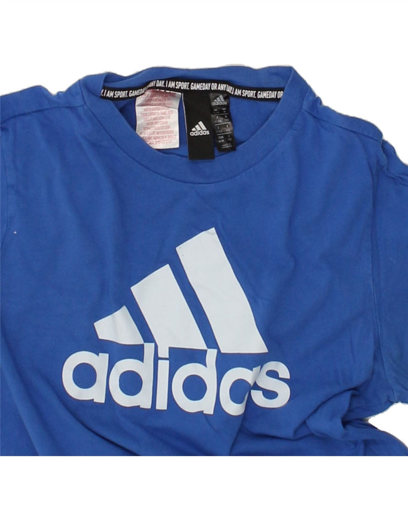 ADIDAS Boys Graphic T-Shirt Top 11-12 Years Blue Cotton | Vintage Adidas | Thrift | Second-Hand Adidas | Used Clothing | Messina Hembry 