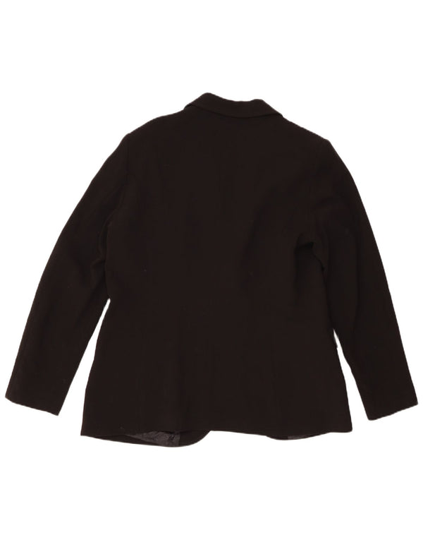 Benetton Womens 1 Button Blazer Jacket UK 16 Large Black Polyester