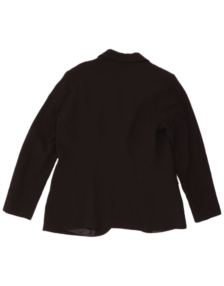 Benetton Womens 1 Button Blazer Jacket UK 16 Large Black Polyester