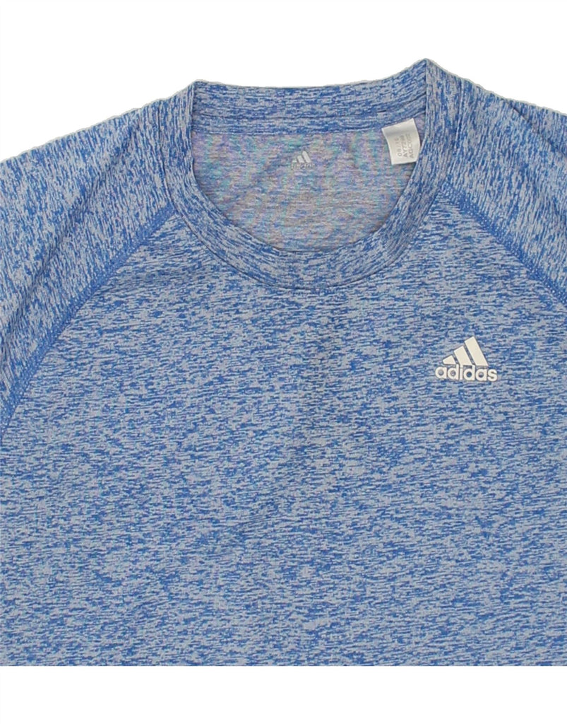 ADIDAS Mens T-Shirt Top Small Blue Flecked Polyester | Vintage Adidas | Thrift | Second-Hand Adidas | Used Clothing | Messina Hembry 