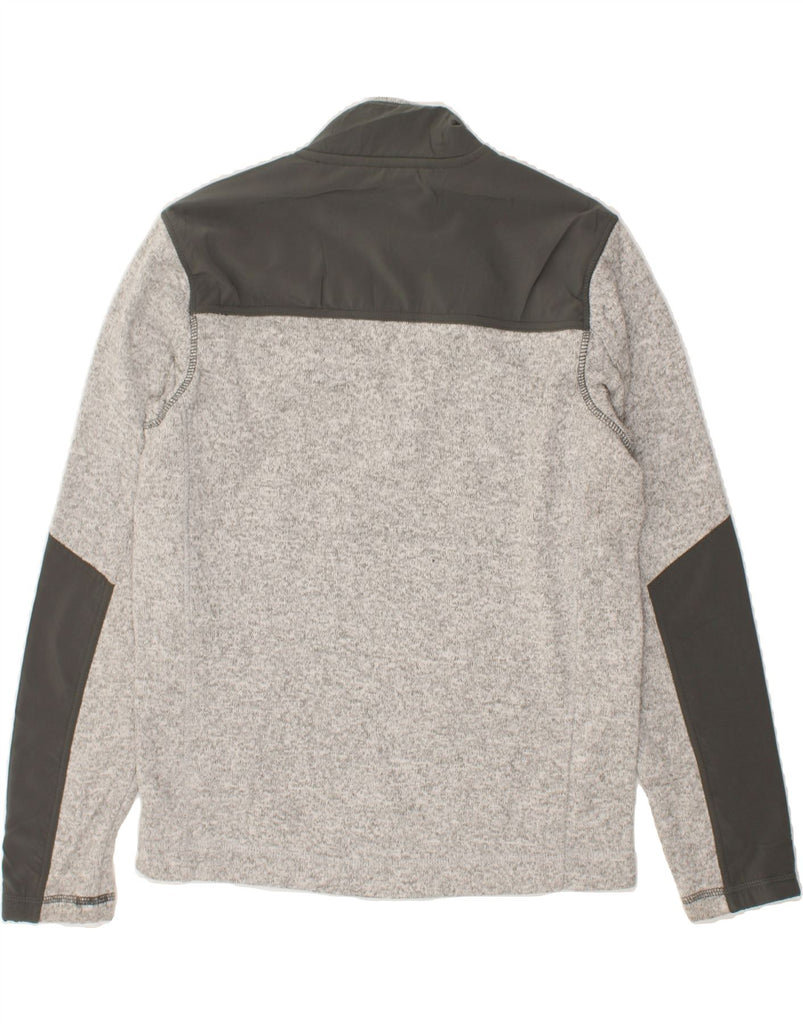 EDDIE BAUER Mens Zip Neck Sweatshirt Jumper Medium Grey Colourblock | Vintage Eddie Bauer | Thrift | Second-Hand Eddie Bauer | Used Clothing | Messina Hembry 