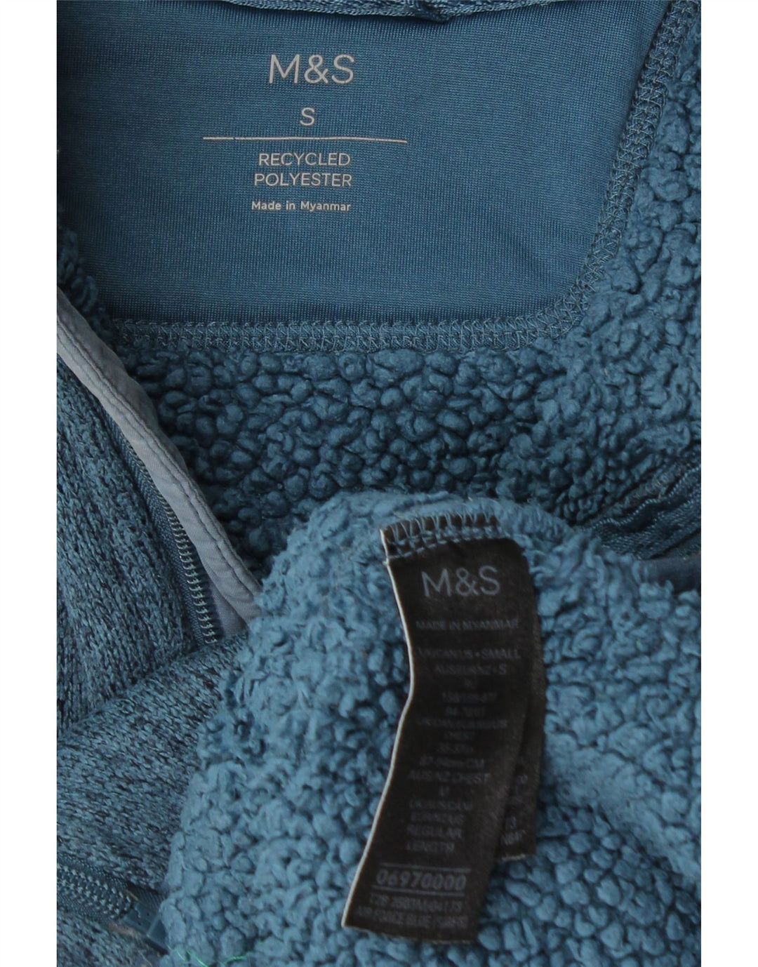 Marks & Spencer Mens Tracksuit Top Jacket Small Blue Flecked Polyester