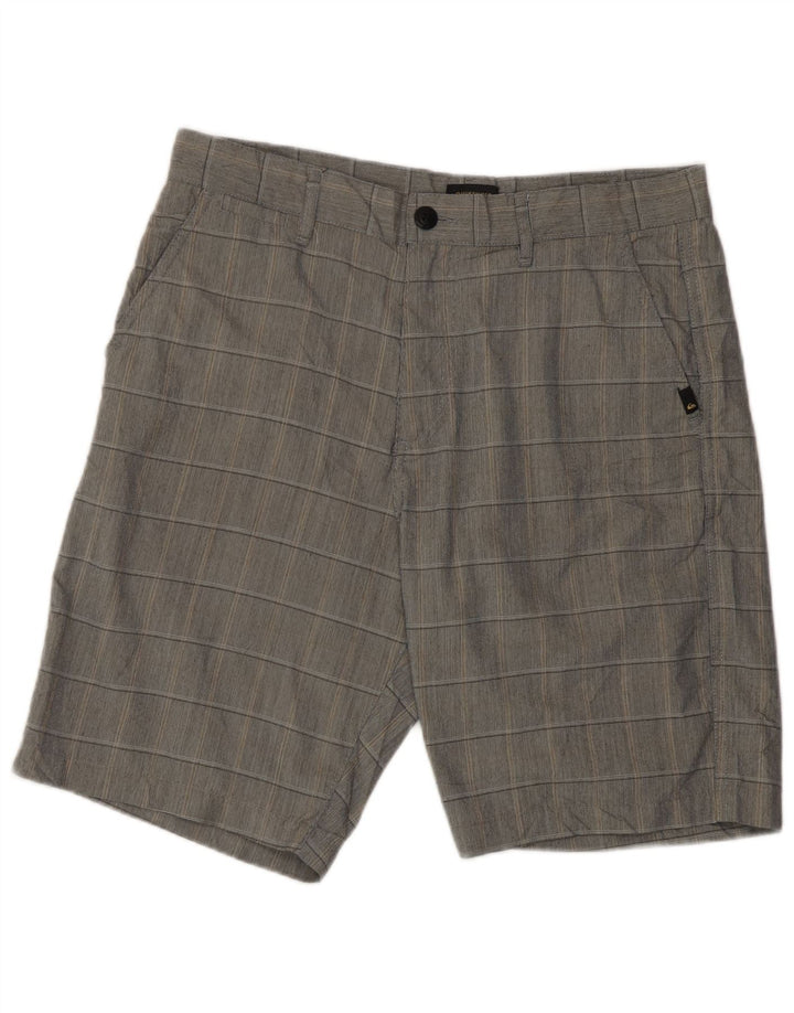 Quiksilver Mens Regular Fit Chino Shorts W32 Medium Grey Check Polyester