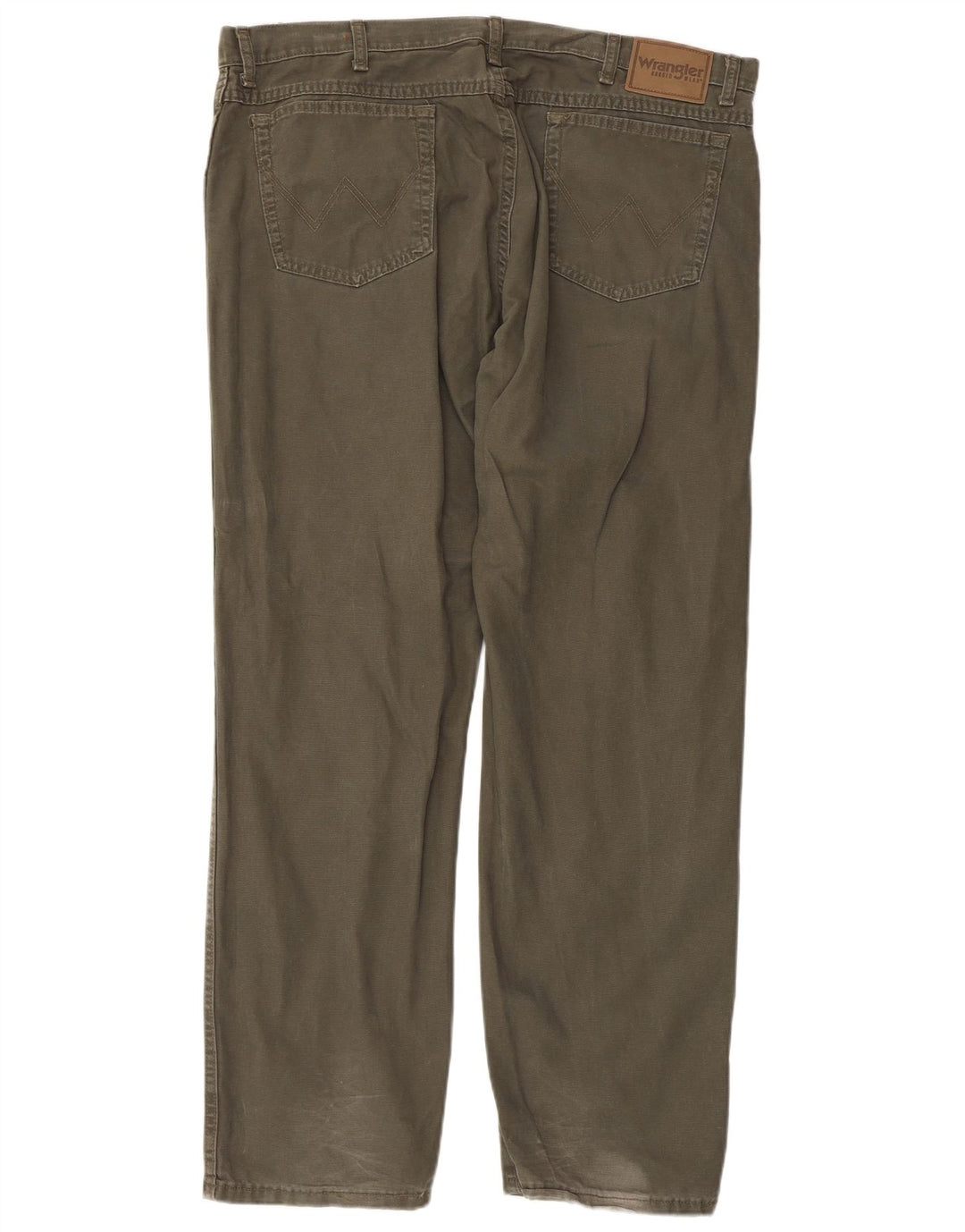 WRANGLER Mens Straight Casual Trousers W40 L30 Khaki Cotton