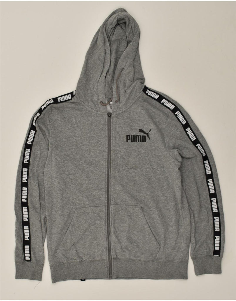 PUMA Mens Zip Hoodie Sweater Small Grey Cotton | Vintage Puma | Thrift | Second-Hand Puma | Used Clothing | Messina Hembry 