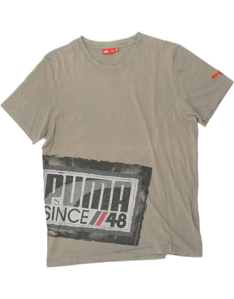 PUMA Mens Graphic T-Shirt Top Medium Grey | Vintage Puma | Thrift | Second-Hand Puma | Used Clothing | Messina Hembry 