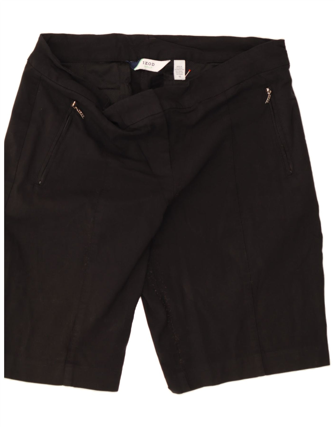 IZOD Womens Chino Shorts US 10 Large W34  Black Rayon Vintage Izod and Second-Hand Izod from Messina Hembry 