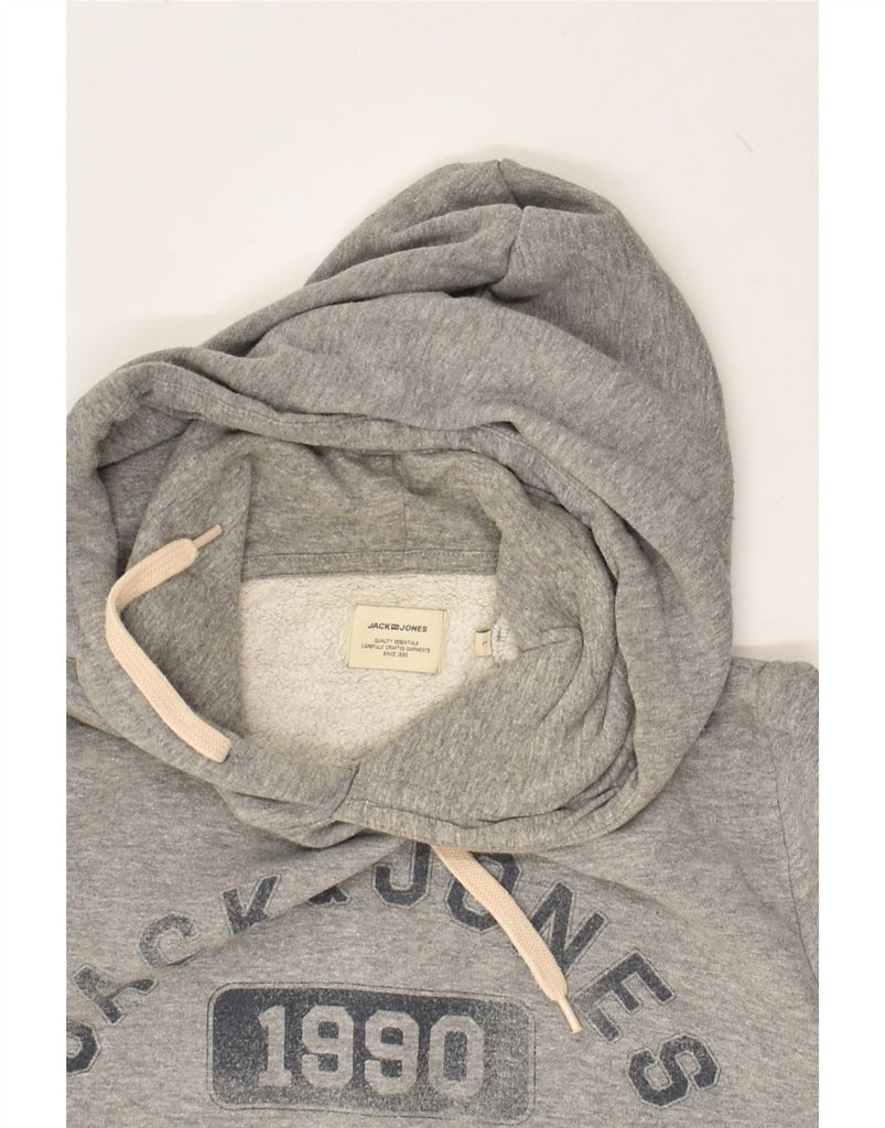 JACK & JONES Mens Graphic Hoodie Jumper Large Grey Cotton | Vintage Jack & Jones | Thrift | Second-Hand Jack & Jones | Used Clothing | Messina Hembry 