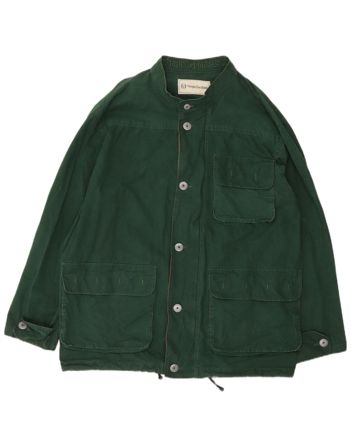 SERGIO TACCHINI Mens Utility Jacket UK 42 XL Green Cotton