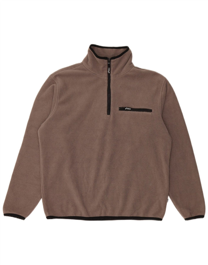 Asics Mens Fleece Jumper Medium Brown Polyester