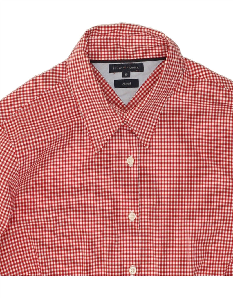 TOMMY HILFIGER Womens Shirt US 10 Large Red Gingham Cotton | Vintage Tommy Hilfiger | Thrift | Second-Hand Tommy Hilfiger | Used Clothing | Messina Hembry 