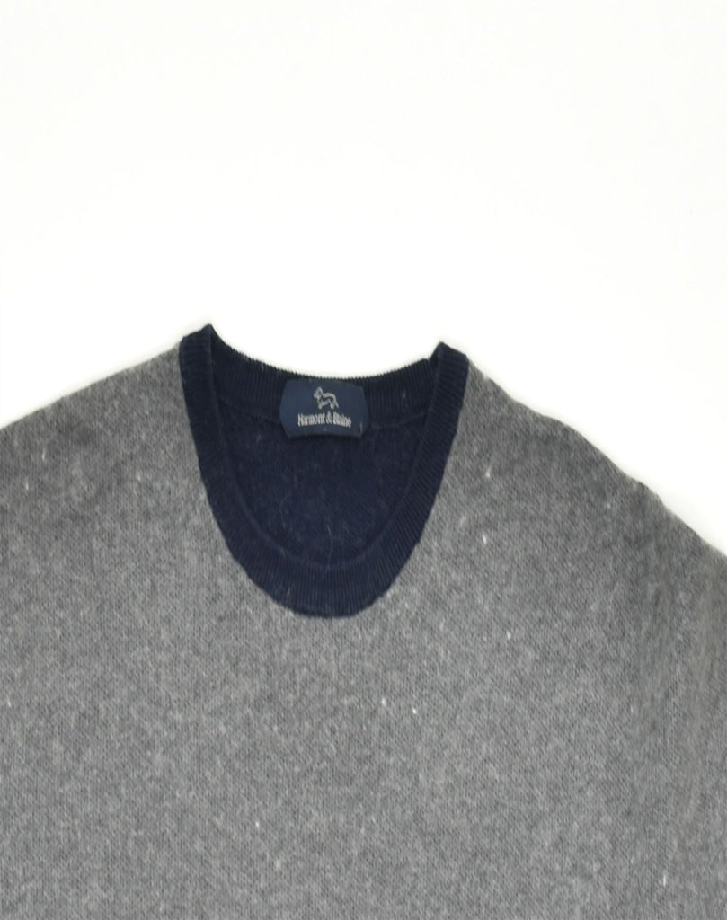 HARMONT & BLAINE Mens Crew Neck Jumper Sweater XL Grey Wool | Vintage | Thrift | Second-Hand | Used Clothing | Messina Hembry 