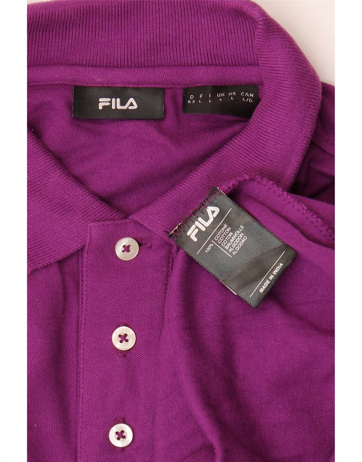 FILA Mens Polo Shirt Large Purple Cotton