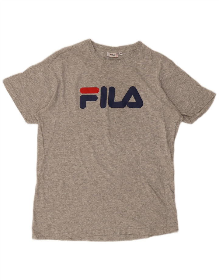 Fila Mens Graphic T-Shirt Top Medium Grey Flecked