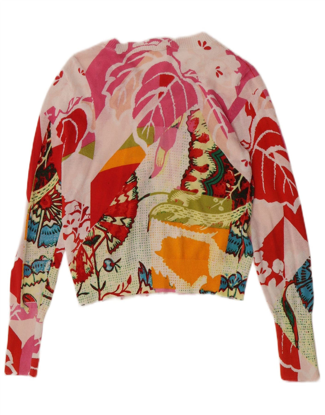 Desigual Womens Graphic Crew Neck Jumper Sweater UK 12 Medium Multicoloured