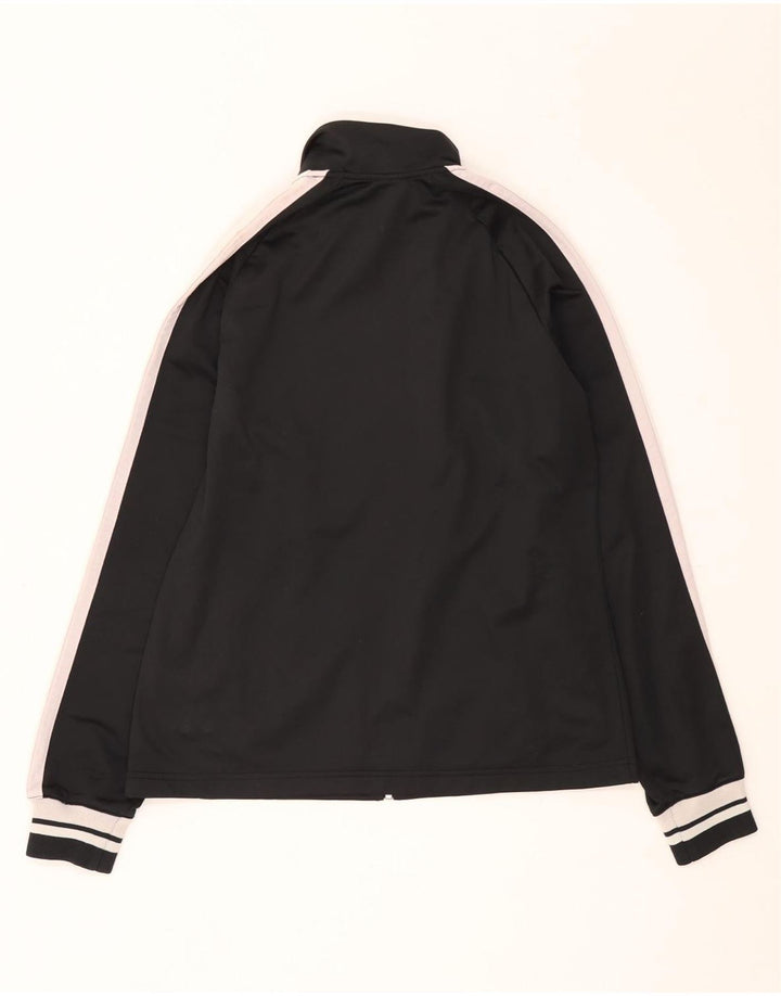 Asics Womens Tracksuit Top Jacket UK 14 Large Black Colourblock Polyester