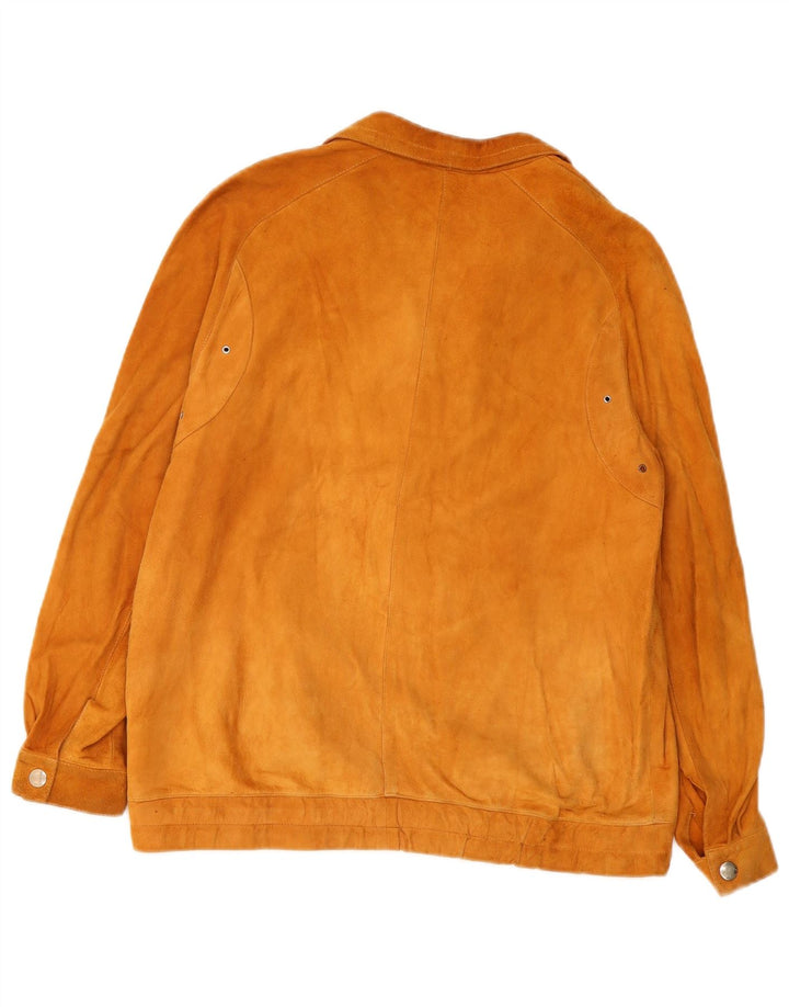 Vintage Womens Suede Jacket IT 46 Large Beige Leather