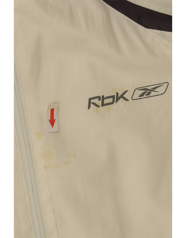 Reebok Mens Tracksuit Top Jacket Small White Colourblock Polyester