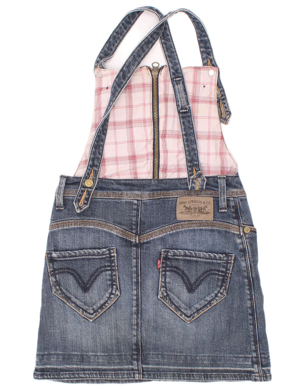 Levi's Girls Dungaree Denim Skirt 7-8 Years W22 Blue Cotton