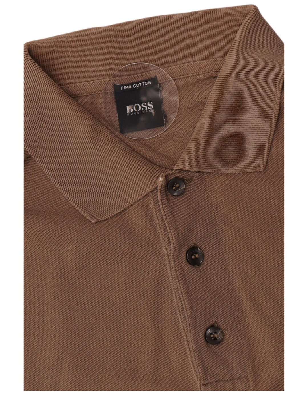 Hugo Boss Mens Polo Shirt Small Brown Cotton