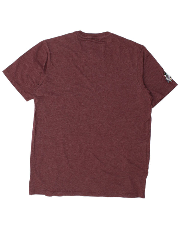 G-Star Mens Graphic T-Shirt Top Large Burgundy Colourblock Polyester