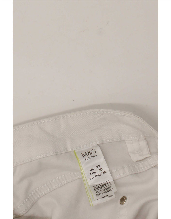Marks & Spencer Womens Capri Trousers UK 12 Medium W32 L21 White