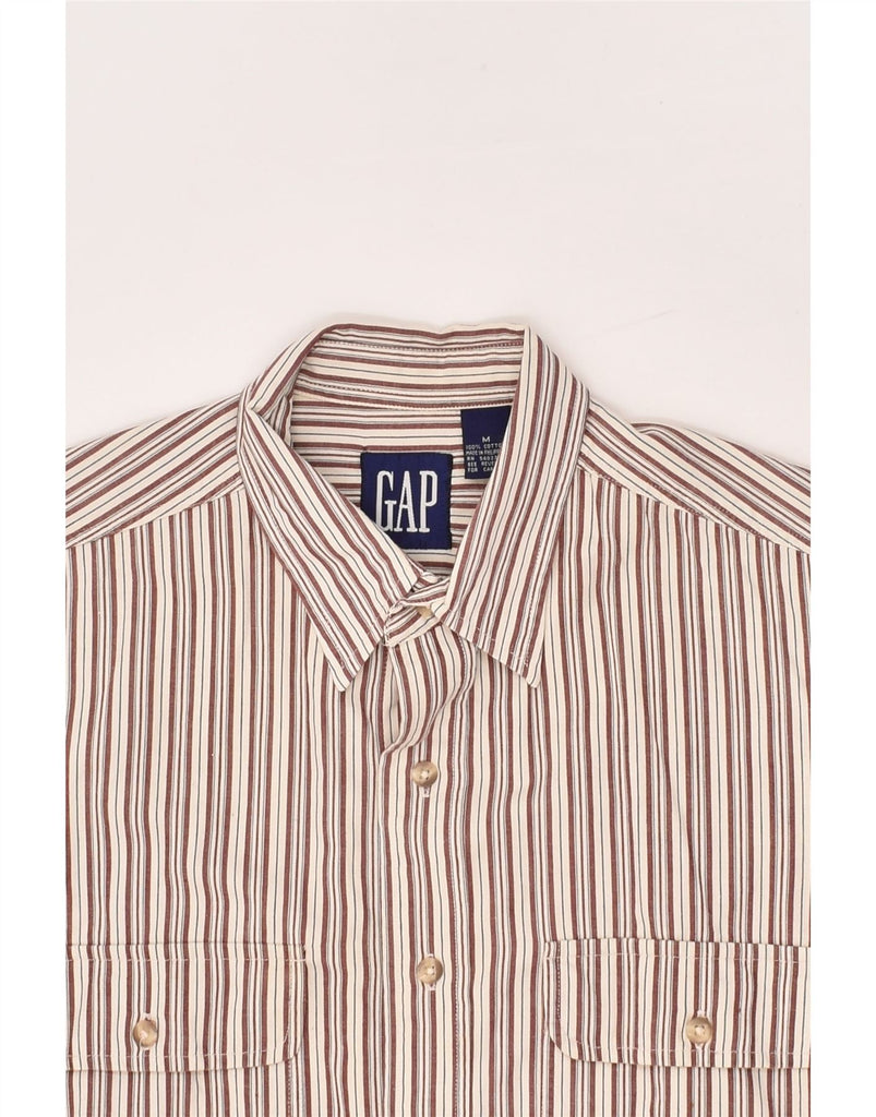 GAP Mens Shirt Medium Beige Striped Cotton | Vintage Gap | Thrift | Second-Hand Gap | Used Clothing | Messina Hembry 