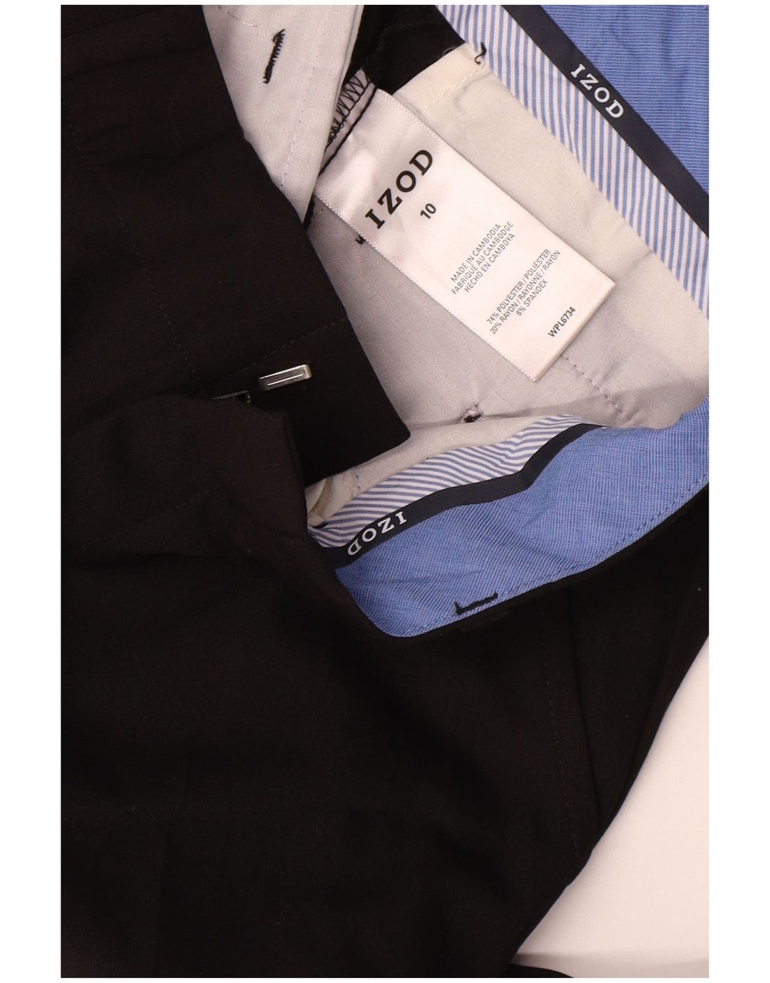 Izod Boys Straight Chino Trousers 9-10 Years W26 L24 Black Polyester