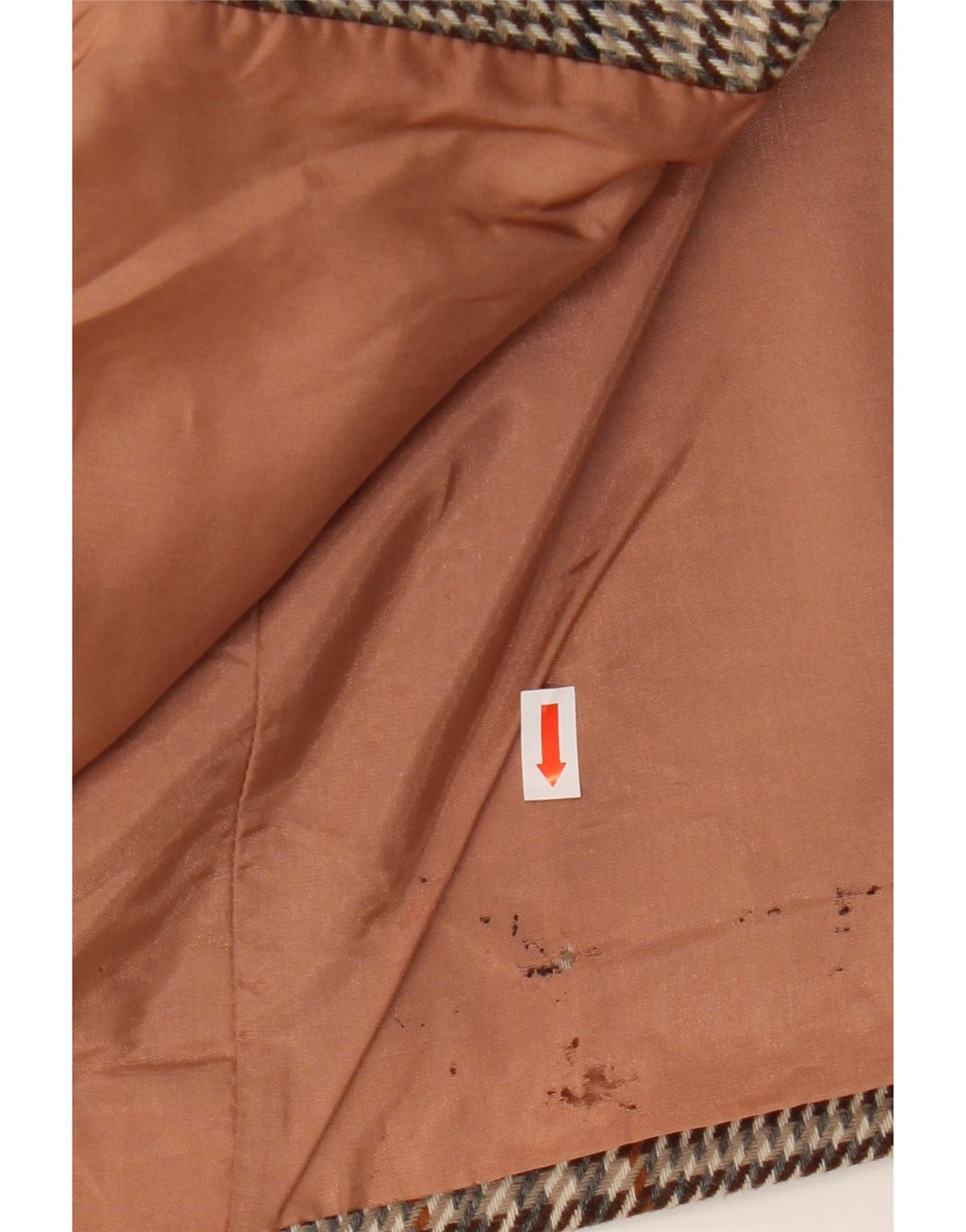 Vintage Womens 1 Button Blazer Jacket UK 20 2XL Brown Check Wool