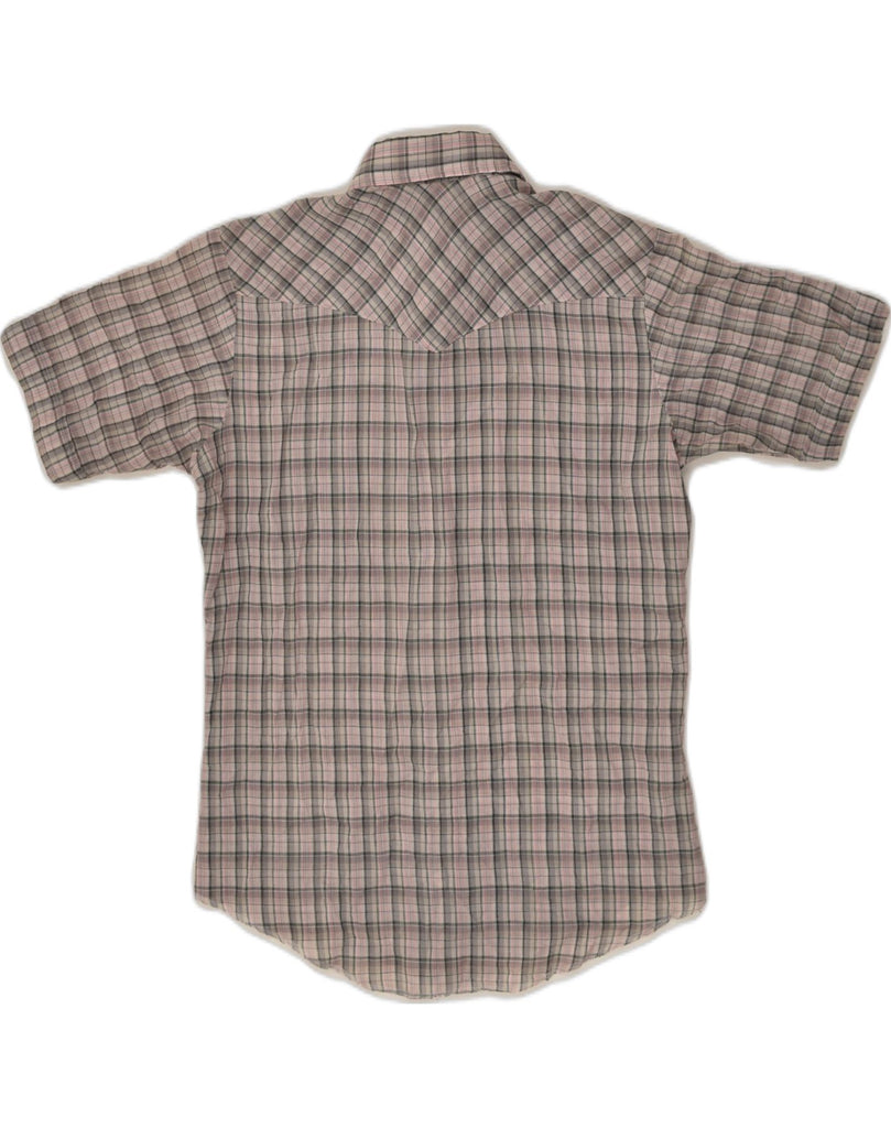 WRANGLER Boys Short Sleeve Shirt 15-16 Years Grey Check | Vintage Wrangler | Thrift | Second-Hand Wrangler | Used Clothing | Messina Hembry 