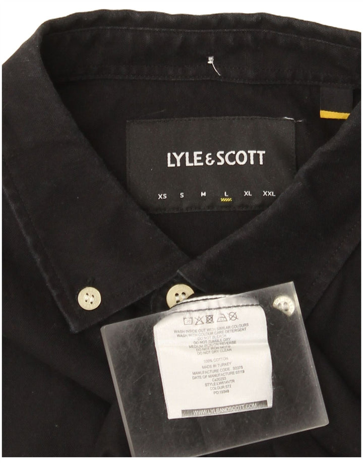 Lyle & Scott Mens Shirt Large Black Cotton