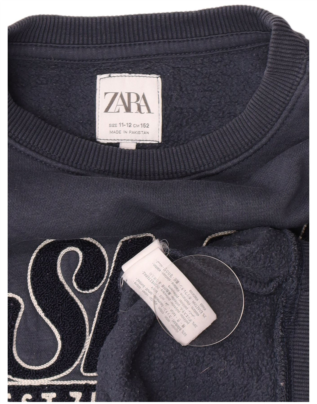 Zara Boys Graphic Sweatshirt Jumper 11-12 Years Navy Blue Cotton