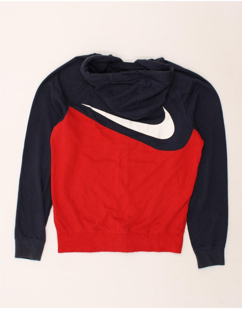 NIKE Womens Zip Hoodie Sweater UK 10 Small Red Colourblock | Vintage Nike | Thrift | Second-Hand Nike | Used Clothing | Messina Hembry 