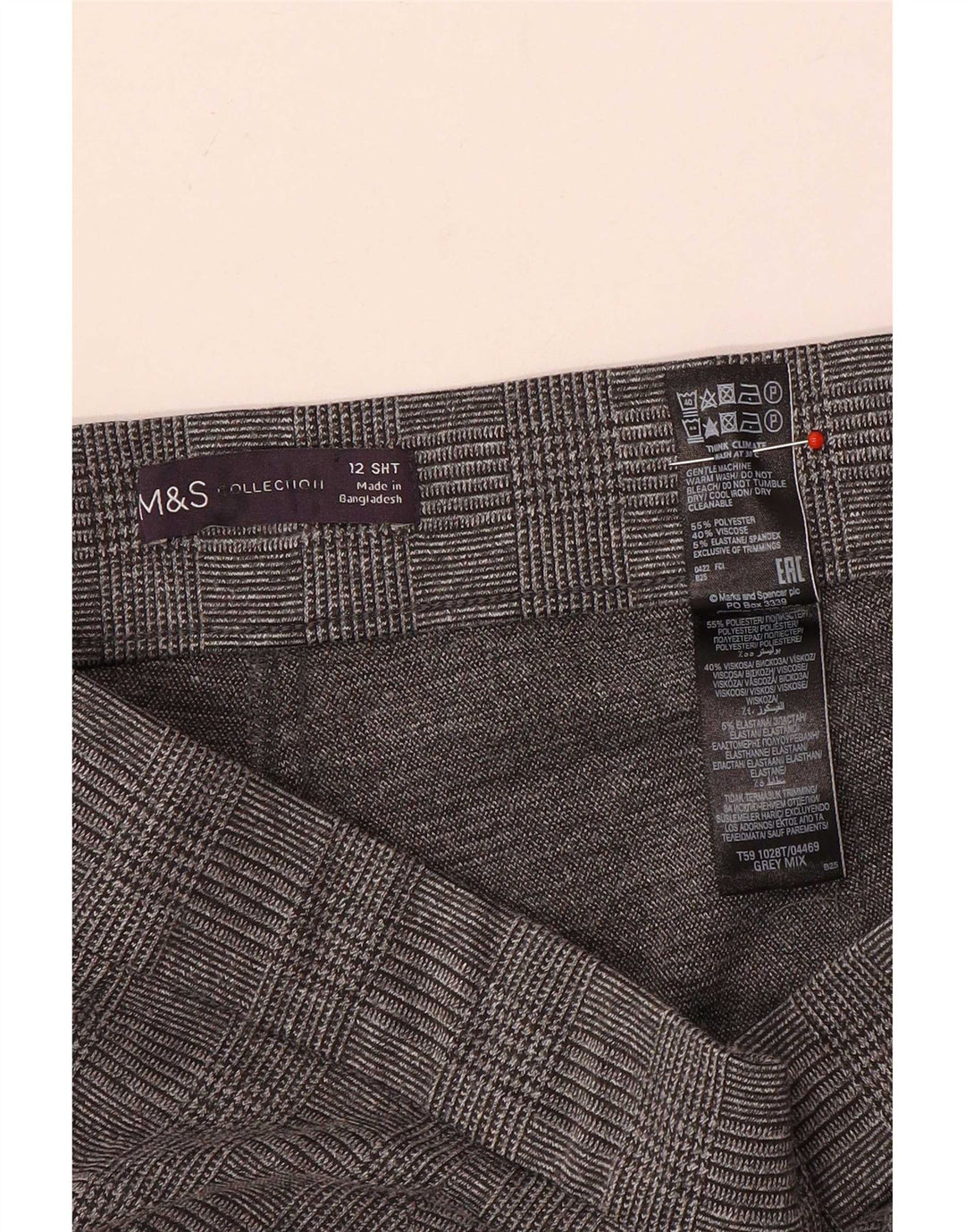 Marks & Spencer Womens Cropped Trousers UK 12 Medium W30 L25 Grey