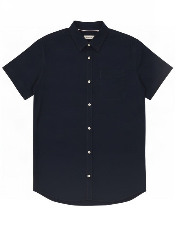 Jack & Jones Mens Short Sleeve Shirt Large Navy Blue Cotton