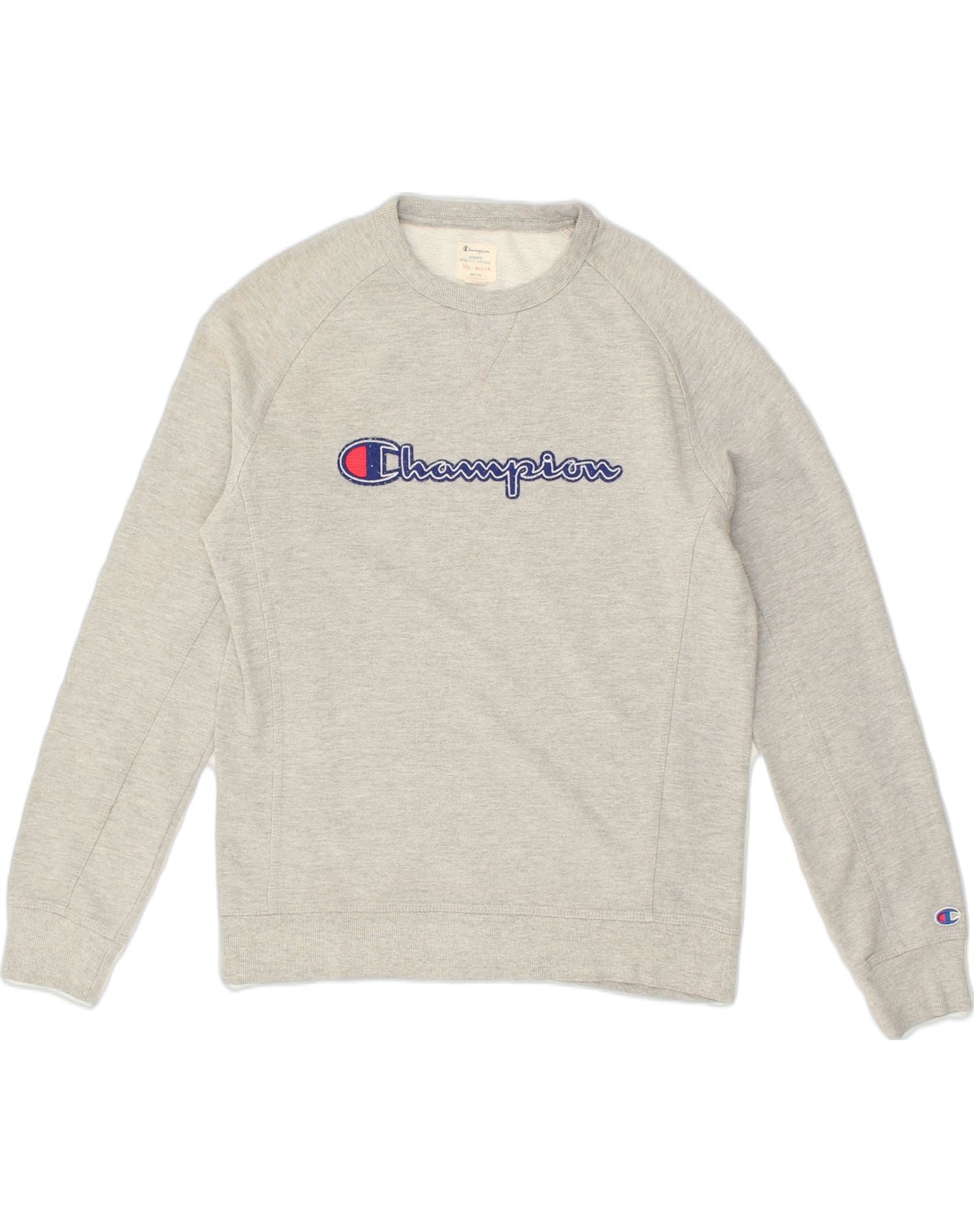 CHAMPION Mens Graphic Sweatshirt Jumper Medium Grey Cotton, Vintage &  Second-Hand Clothing Online