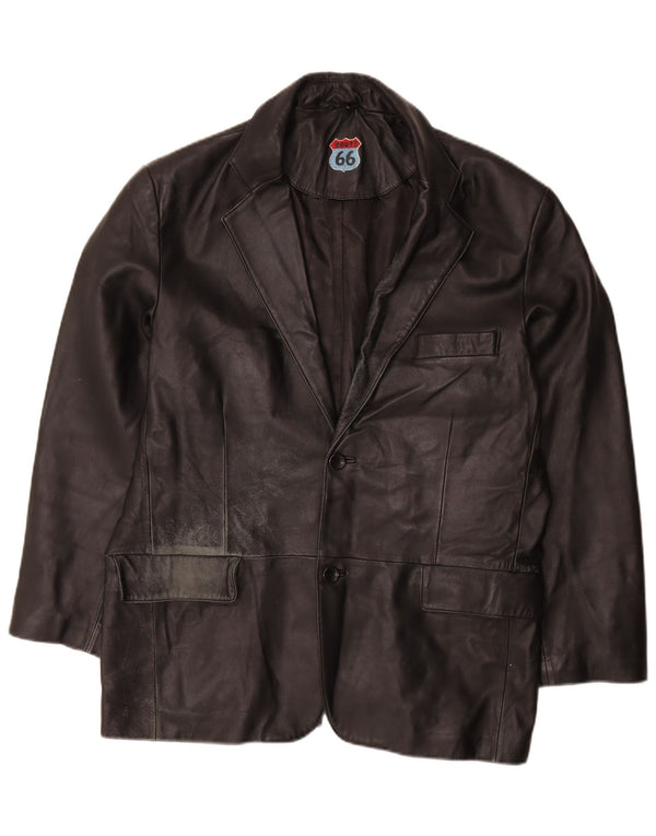 Route 66 Mens Leather Jacket UK 40 Large Black Leather