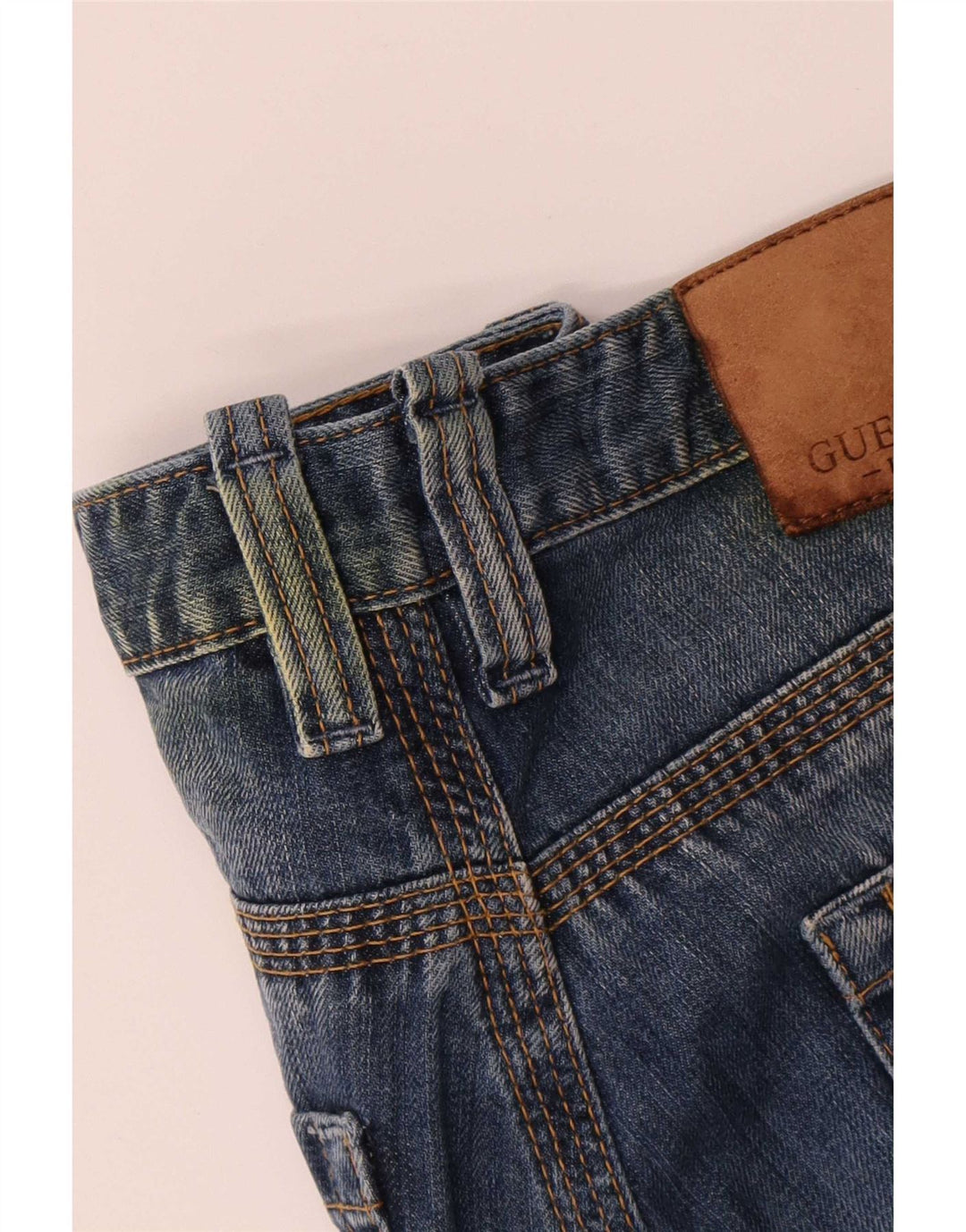 Guess Mens Straight Jeans W30 L33 Blue Cotton