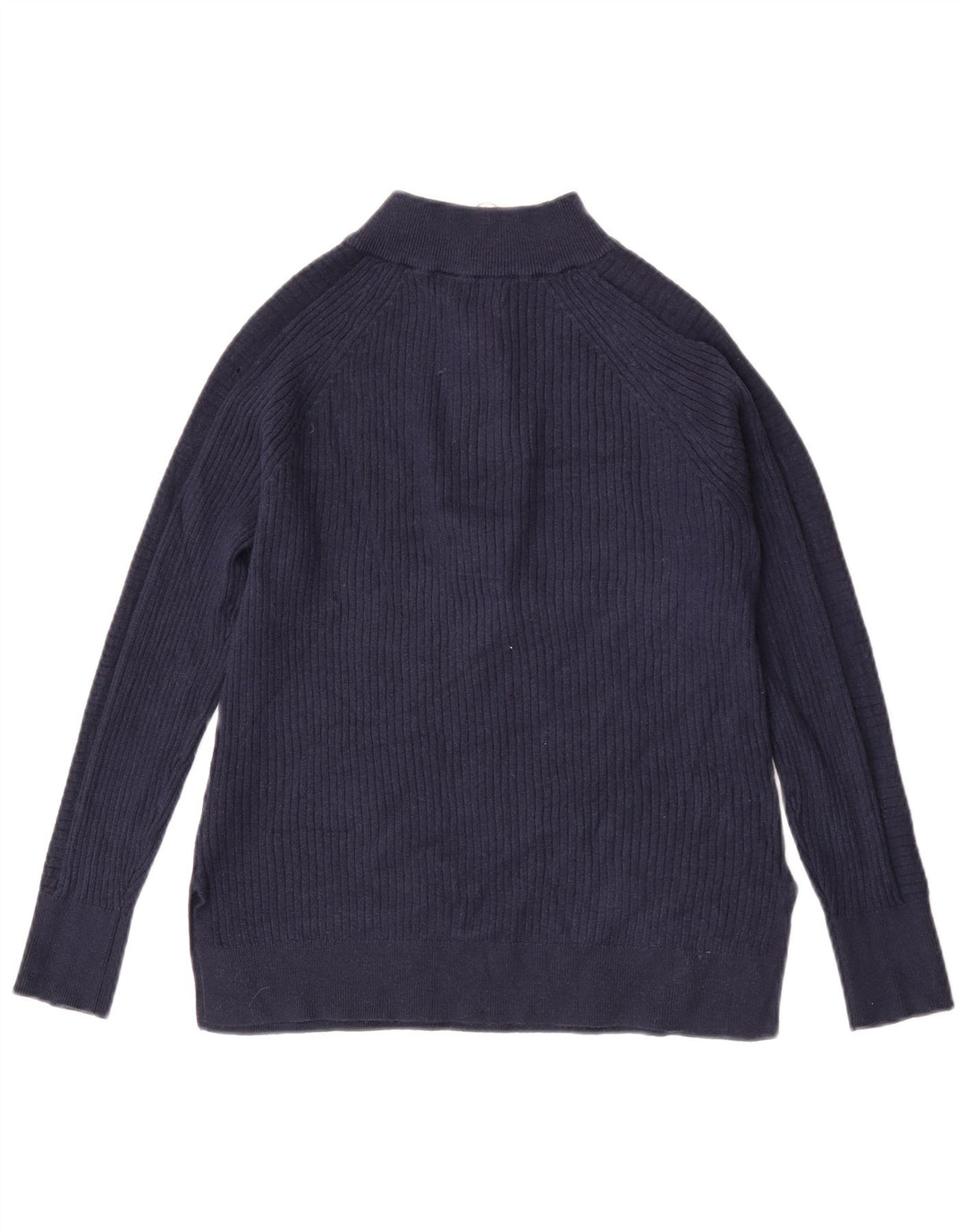 Marks & Spencer Womens Zip Neck Jumper Sweater UK 10 Small Navy Blue