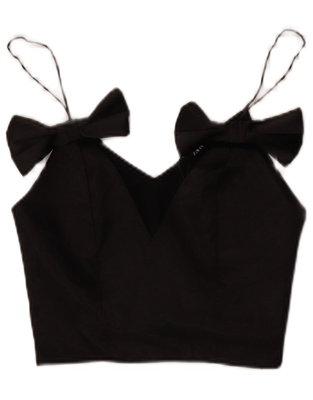 Zara Womens Crop Cami Top UK 4 XS Black Polyester