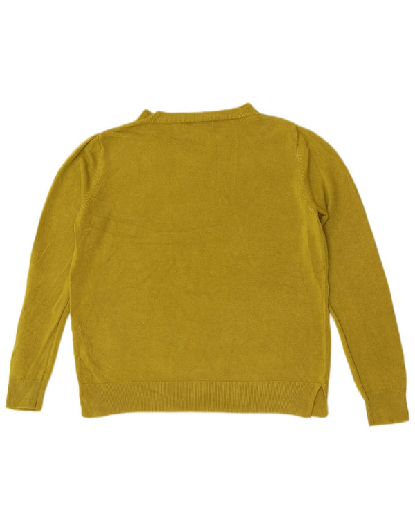 Marks & Spencer Womens Boat Neck Jumper Sweater UK 16 Large Green Acrylic